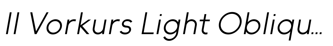 II Vorkurs Light Oblique